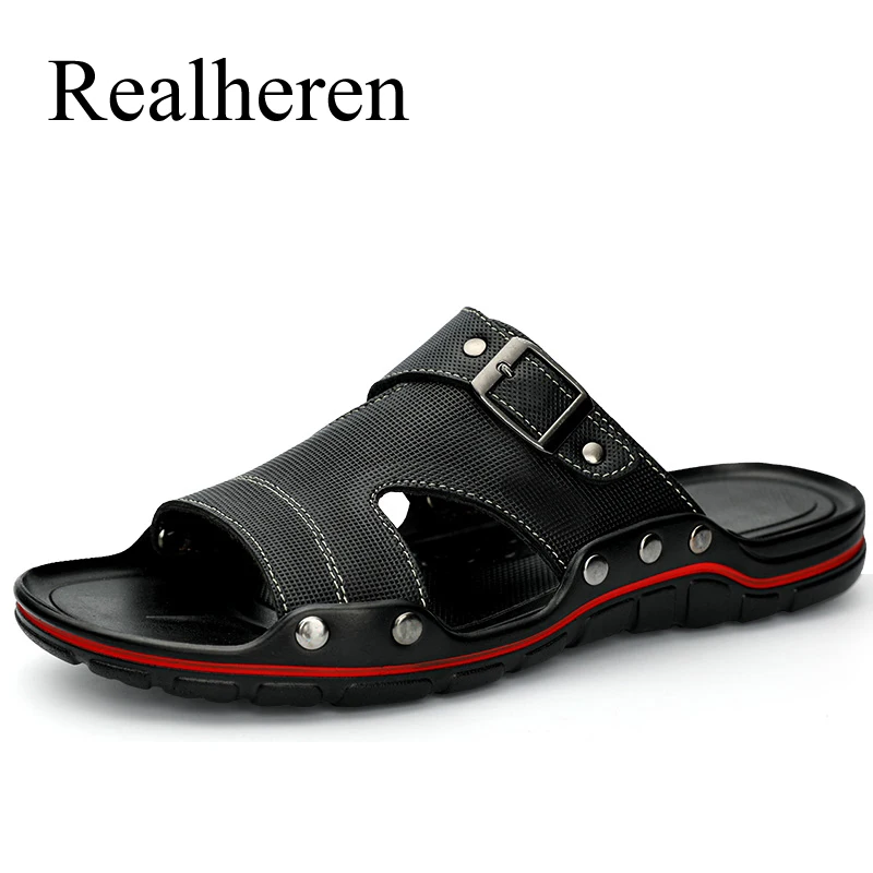 Plus Size 48 49 50 Leather Beach Slides Slippers Mens Summer Outdoor Casual Black Fashion Pantuflas Zapatillas De Verano
Plus Size 48 49 50 Leather Beach Slides Slippers Mens Summer Outdoor Casual Black Fashion Pantuflas Zapatillas De Verano