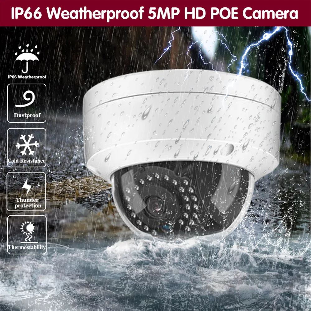 

8CH HD 5MP POE NVR Set Monitor CCTV System Face capture Record IP Dome Camera 18*18*18CM vandal-proof P2P Video Surveillance Kit
