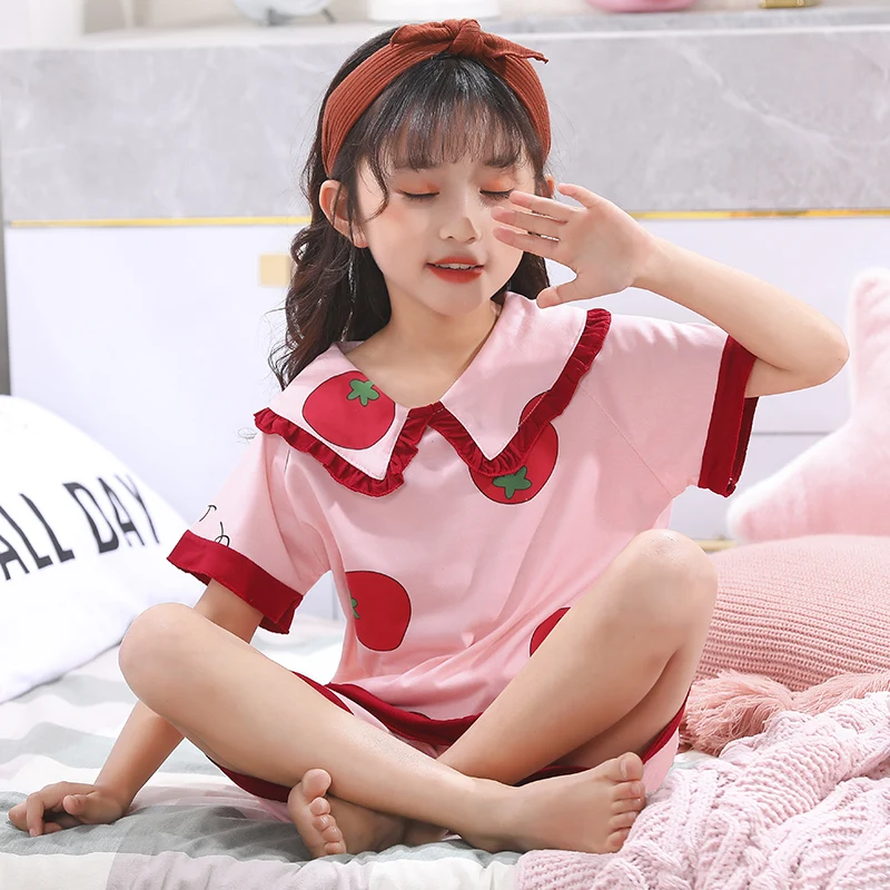 Kids Pijama Fashion Printed Girls Homewear Summer Short Sleeve Loungewear Sweet Children Pajamas Set Baby Pjs Clothes 3-12yrs
Kids Pijama Fashion Printed Girls Homewear Summer Short Sleeve Loungewear Sweet Children Pajamas Set Baby Pjs Clothes 3-12yrs