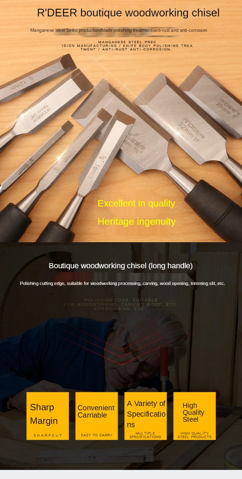 Woodworking chisel woodworking tools woodworking engraving chisel woodworking flat chisel flat chisel carpenter tool set
Woodworking chisel woodworking tools woodworking engraving chisel woodworking flat chisel flat chisel carpenter tool set