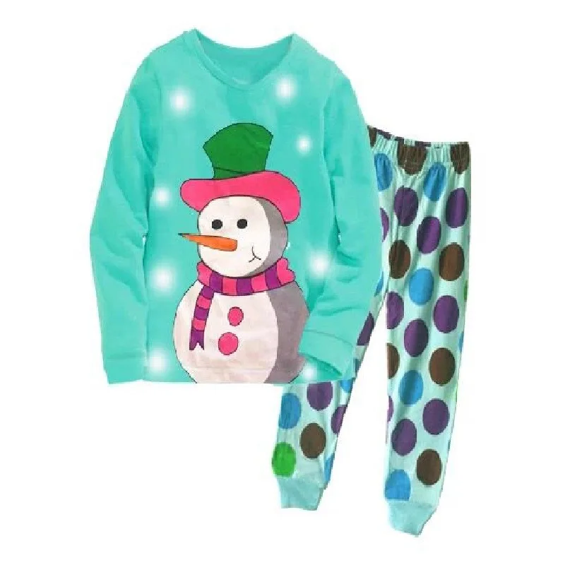 

SAILEROAD Children Pajamas Christmas Snow Man with Cap Pyjamas Set Kids Pijama Boys Nightwear Cotton Long Sleeve Sleepwear Suit
