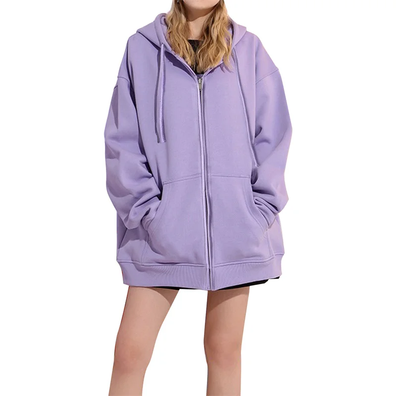 Women's Casual Long Sleeve Hoodies Female Solid Color Zipper Loose Pocket Drawstring Sweatshirts For Autumn
Women's Casual Long Sleeve Hoodies Female Solid Color Zipper Loose Pocket Drawstring Sweatshirts For Autumn