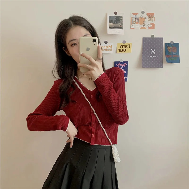 V-neck Short Sweater Spring 2021new Small Top Clothing Versatile High Waist Wide Leg Pants Lisa Same Style
V-neck Short Sweater Spring 2021new Small Top Clothing Versatile High Waist Wide Leg Pants Lisa Same Style