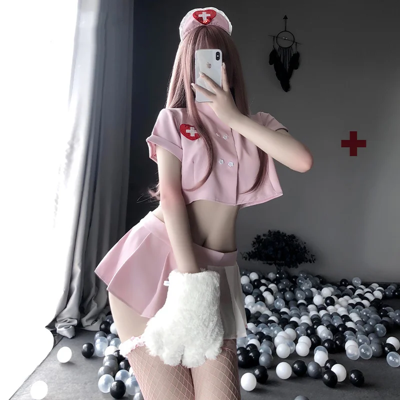 Cute Japanese Nurse Uniform Kawaii Maid Cosplay Lingerie Anime Costumes Pink Temptation Back Mini Skirt Set Erotic Dress
Cute Japanese Nurse Uniform Kawaii Maid Cosplay Lingerie Anime Costumes Pink Temptation Back Mini Skirt Set Erotic Dress