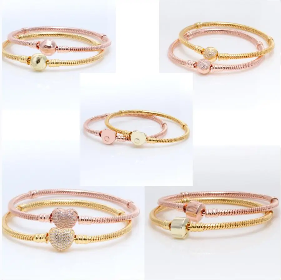 Authentic 925 Sterling Silver Pan Bracelet Rose Gold Snake Chain Suitable For Women Beads Charm Fashion Jewelry
Authentic 925 Sterling Silver Pan Bracelet Rose Gold Snake Chain Suitable For Women Beads Charm Fashion Jewelry