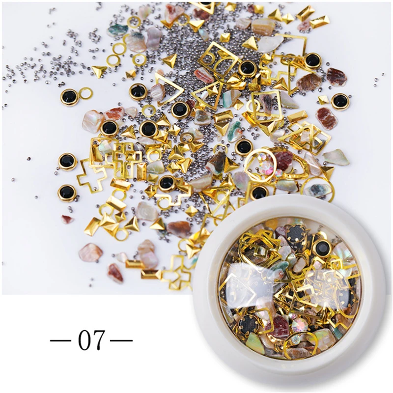 Nail Art Mixed Shiny Glitter Hollow Alloy Metal Frame Beads Rhinestone Decoration Shell Flatback Rivet 3D DIY Accessories
Nail Art Mixed Shiny Glitter Hollow Alloy Metal Frame Beads Rhinestone Decoration Shell Flatback Rivet 3D DIY Accessories