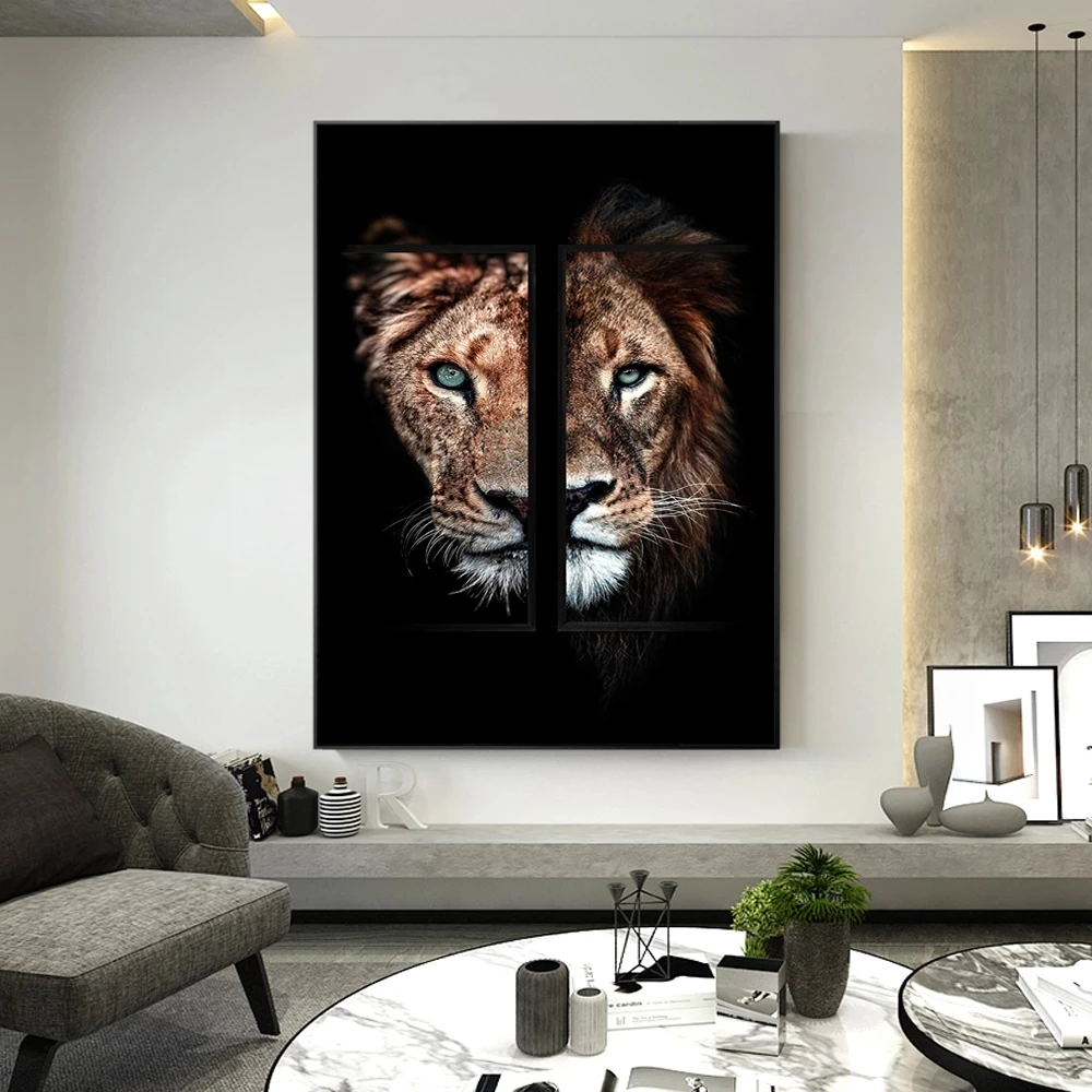 Lion and Lioness with Crown Canvas Poster Grassland King Animal Wall Art Print Painting Nursery Wall Art Picture for Living Room
Lion and Lioness with Crown Canvas Poster Grassland King Animal Wall Art Print Painting Nursery Wall Art Picture for Living Room