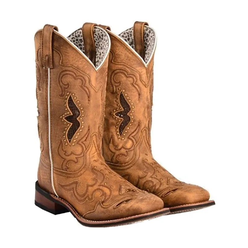 2021 Winter New Europe and Women Classic Knight Boots Vintage PU Leather Embroidered Rivet Square Western Cowboy Boots Plus Size
2021 Winter New Europe and Women Classic Knight Boots Vintage PU Leather Embroidered Rivet Square Western Cowboy Boots Plus Size