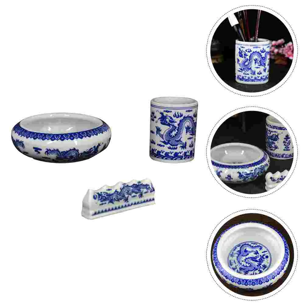 1 Set of Calligraphy Brush Ceramic Rack Writing Brush Support Painting Brush Vat
1 Set of Calligraphy Brush Ceramic Rack Writing Brush Support Painting Brush Vat