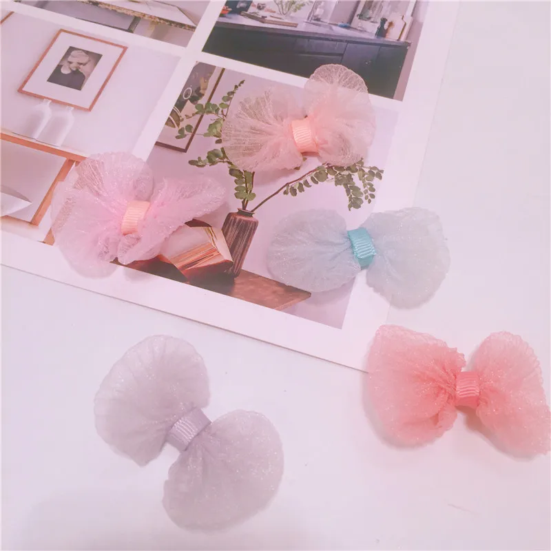 15pcs/lot 6*3.7cm DIY mesh fabric bowknot for handmade children's Headdress accessories | Дом и сад