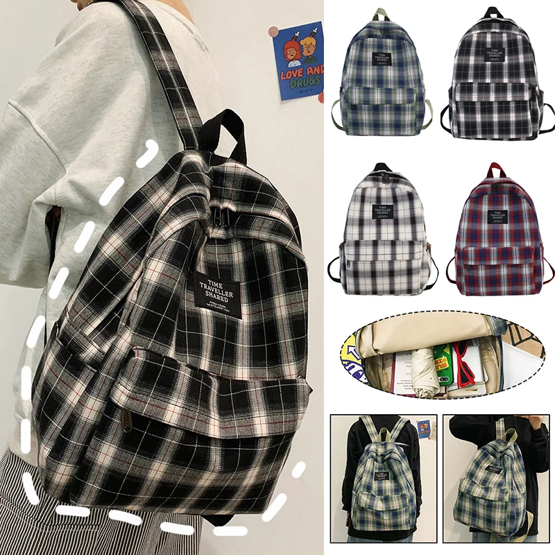 Students Backpack Women's Plaid Pattern School Bag Canvas Softback Campus Style Rucksack Travel Bagpack Female Backpacks Ladies
Students Backpack Women's Plaid Pattern School Bag Canvas Softback Campus Style Rucksack Travel Bagpack Female Backpacks Ladies