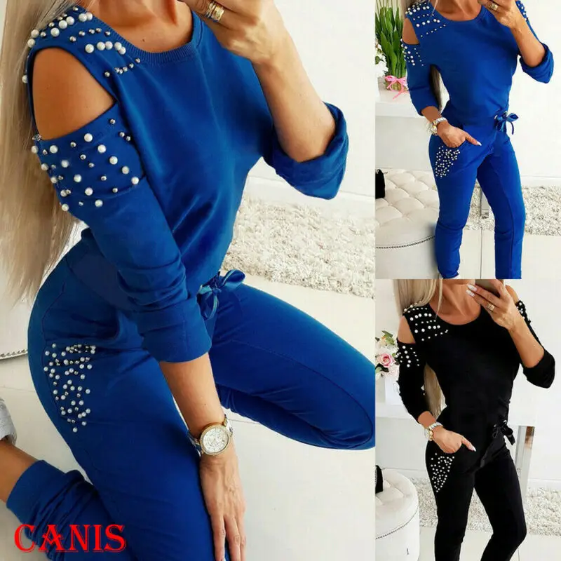 Women's Ladies Off Shoulder Long Sleeve Casual Blouse+Long Pants Comfy Two Piece
Women's Ladies Off Shoulder Long Sleeve Casual Blouse+Long Pants Comfy Two Piece