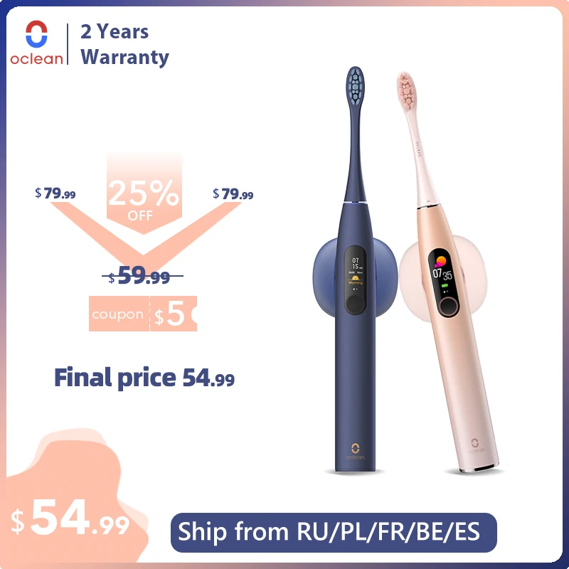 New Oclean X Pro Sonic Electric Toothbrush with Touch Screen IPX7 Waterproof 3 Brushing Modes ToothBrush For Adult Fast Charging
New Oclean X Pro Sonic Electric Toothbrush with Touch Screen IPX7 Waterproof 3 Brushing Modes ToothBrush For Adult Fast Charging