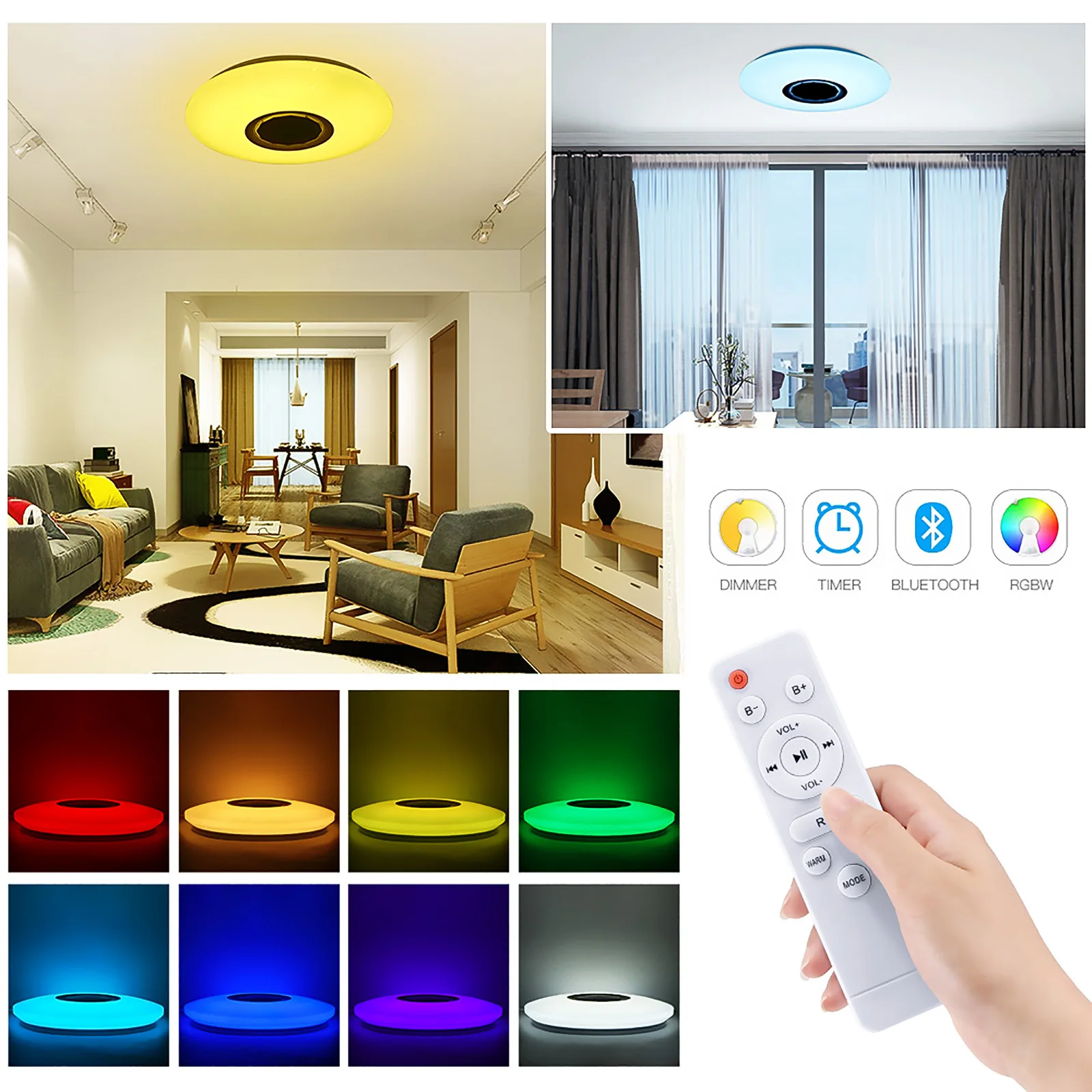 Современный светодиодный потолочный светильник RGB приложение с регулируемой яркостью Bluetooth Динамик музыка потолочный светильник 36 Вт 60 Вт ...
Современный светодиодный потолочный светильник RGB приложение с регулируемой яркостью Bluetooth Динамик музыка потолочный светильник 36 Вт 60 Вт ...