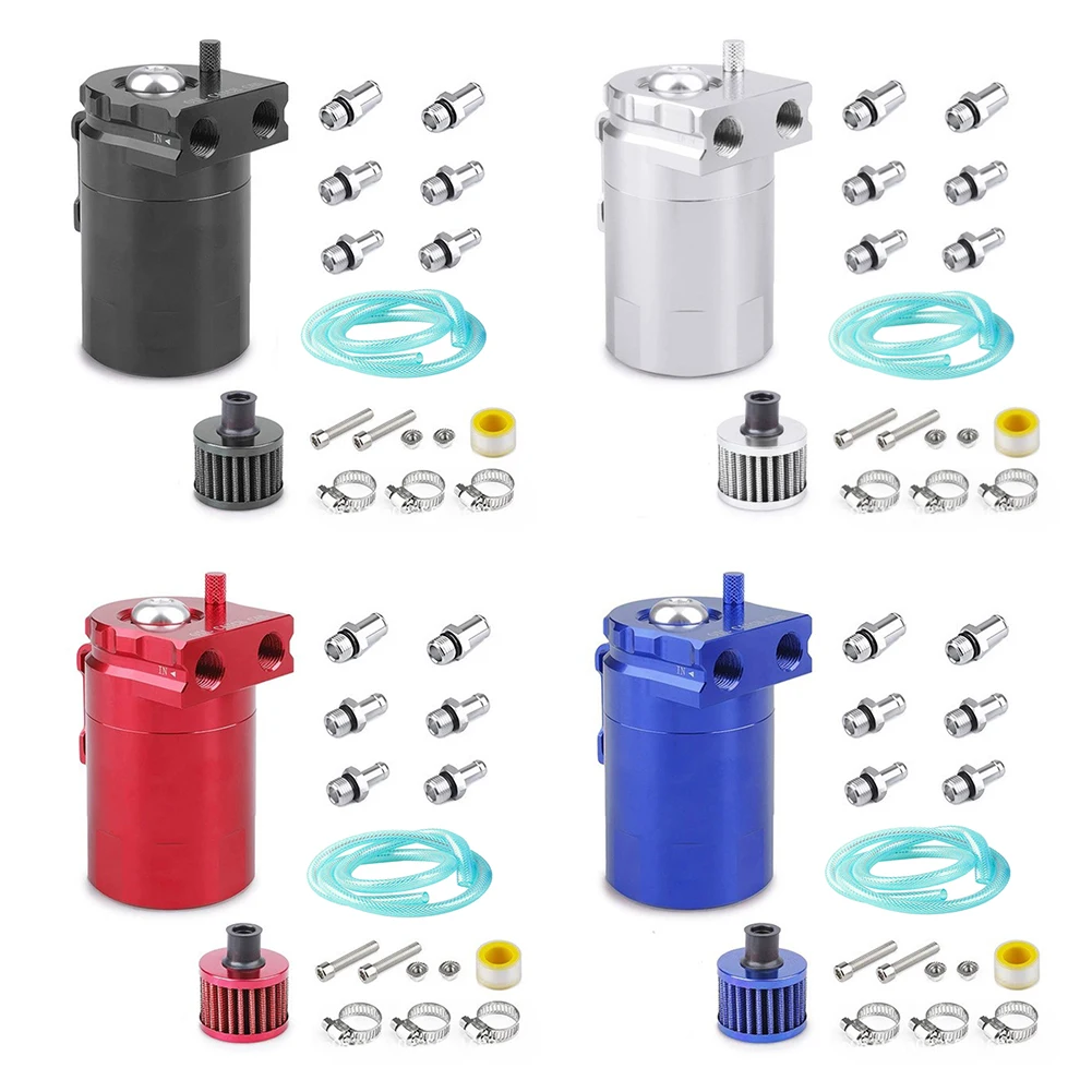 Car Baffled Oil Catch Can Tank Kit Air Filter Tank Set with Air Filter Hose Auto Vehicle Fuel Trap Can
Car Baffled Oil Catch Can Tank Kit Air Filter Tank Set with Air Filter Hose Auto Vehicle Fuel Trap Can