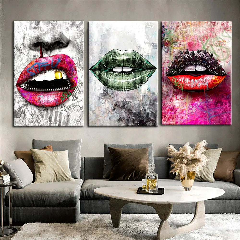 Pop Art Spiked Luxury Graffiti Lips Canvas Painting Wall Art Decoration Posters and Prints for Living Room Decor Wall Painting
Pop Art Spiked Luxury Graffiti Lips Canvas Painting Wall Art Decoration Posters and Prints for Living Room Decor Wall Painting