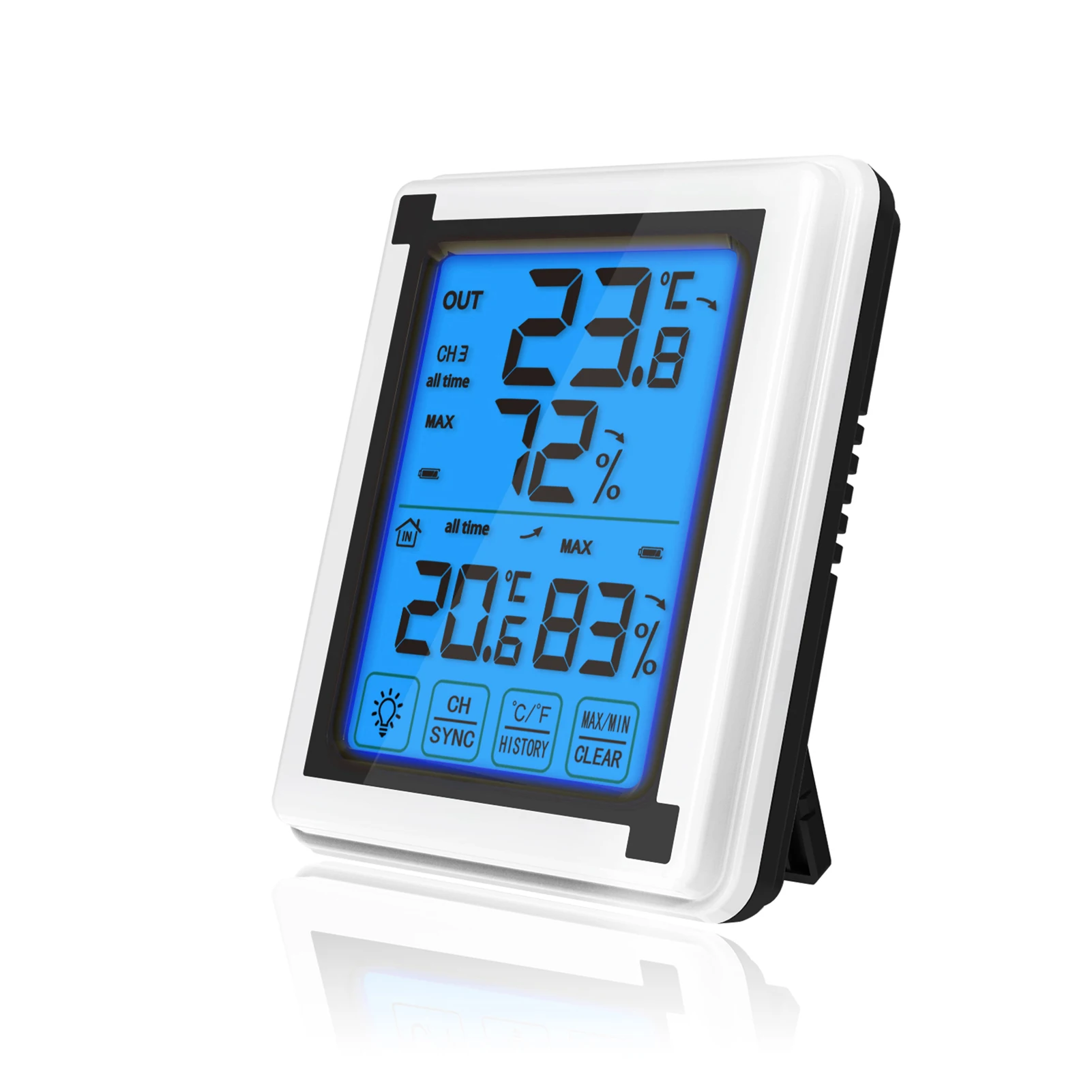 Digital Thermometer Wireless Digital Hygrometer Thermometer Large LCD Display Touch Screen Weather Station Hygrothermograph
Digital Thermometer Wireless Digital Hygrometer Thermometer Large LCD Display Touch Screen Weather Station Hygrothermograph