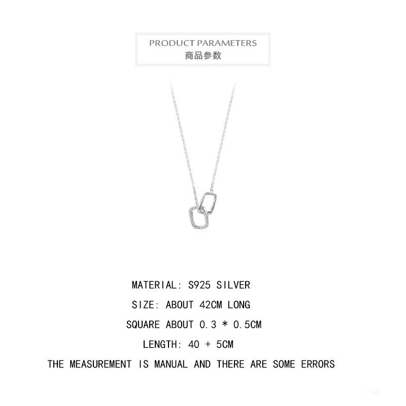 925 Sterling Silver Pin Light Luxury Niche Design Sense Clavicle Chain Cold Wind Simple Temperament Square Double Ring
925 Sterling Silver Pin Light Luxury Niche Design Sense Clavicle Chain Cold Wind Simple Temperament Square Double Ring