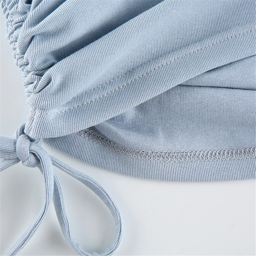 Sexy O-Neck Long Sleeve Bodycon Cropped Tops Autumn 2020 Women Irregular Drawstring Bandage Knitted Solid T-Shirt 
Sexy O-Neck Long Sleeve Bodycon Cropped Tops Autumn 2020 Women Irregular Drawstring Bandage Knitted Solid T-Shirt