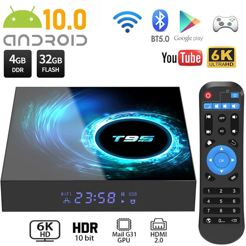 2021 Latest T95 Smart Tv Box Android 10 6k 2.4g & 5g Wifi 128g 3D Voice16g 32gb 64gb 4k Quad Core Set-Top Box Media Player
2021 Latest T95 Smart Tv Box Android 10 6k 2.4g & 5g Wifi 128g 3D Voice16g 32gb 64gb 4k Quad Core Set-Top Box Media Player