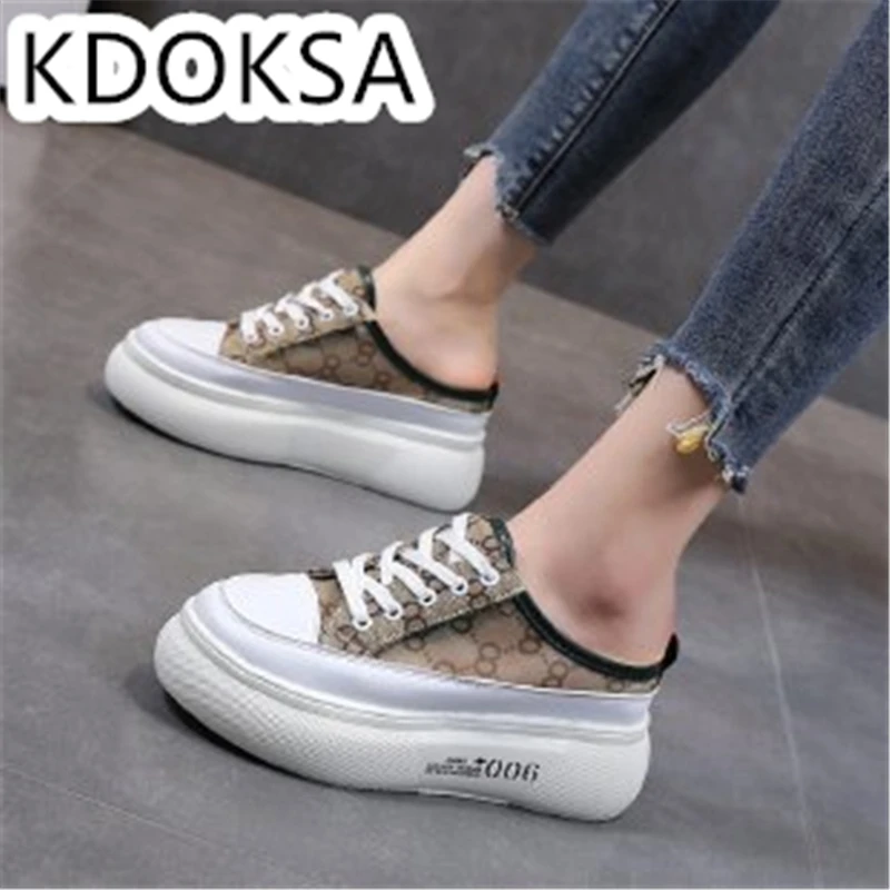 

Women's Shoes 2020 New Summer Web Celebrity Cool Drag Outside Wear Thick Bottom Inside Increase Lazy Bag Head Half Drag