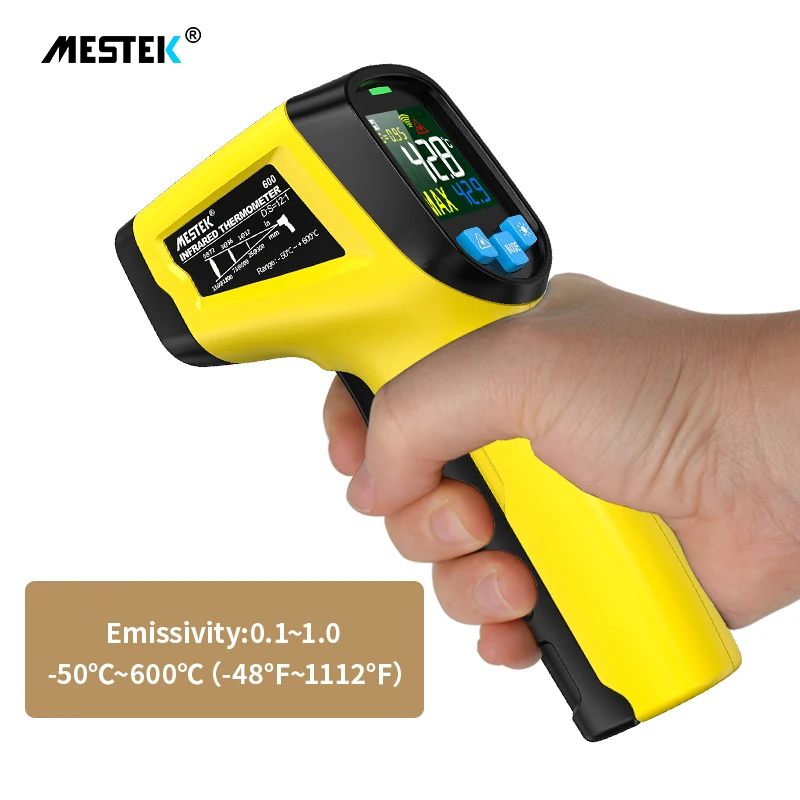 Mestek -50 to 600 Infrared Thermometer Non Contact Laser IR Temperature LCD Display Gun Pyrometer Tester Digital termometre
Mestek -50 to 600 Infrared Thermometer Non Contact Laser IR Temperature LCD Display Gun Pyrometer Tester Digital termometre