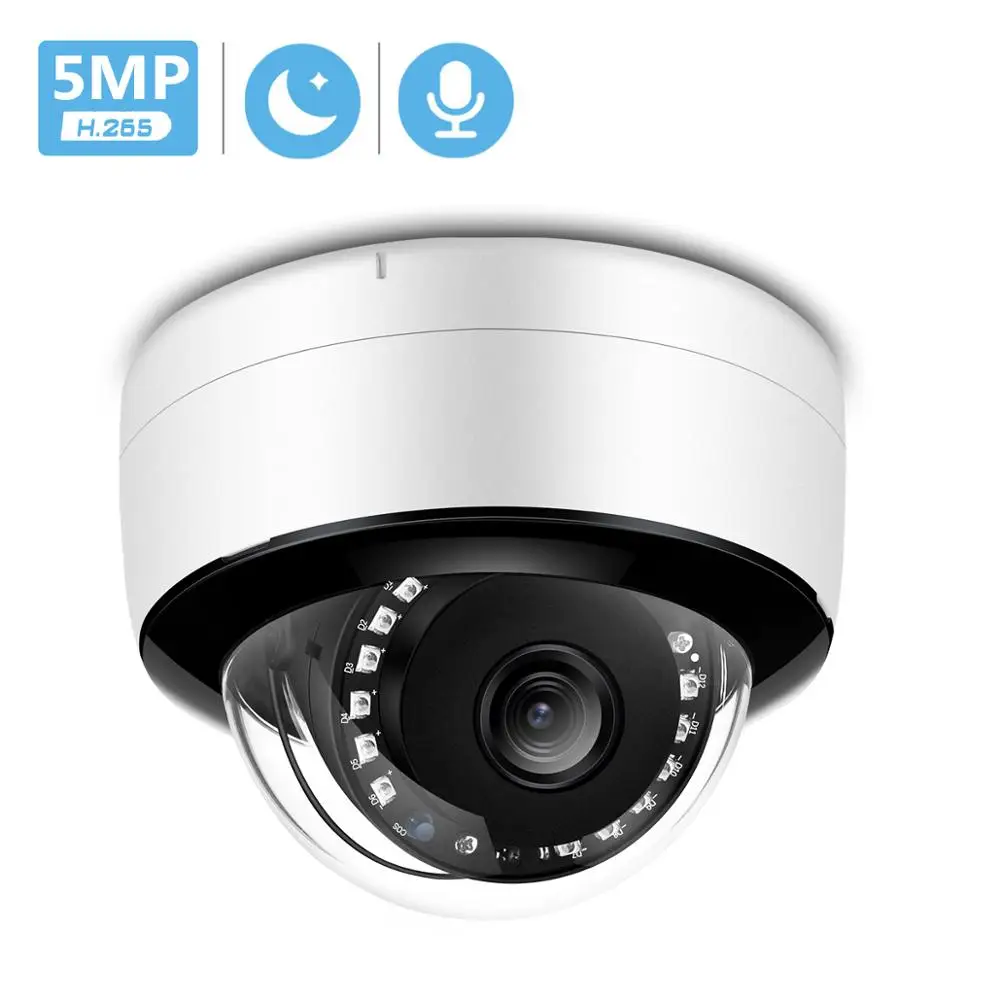 5MP Dome IP Camera Indoor Ai Human Alert 3MP 48V POE Security CCTV Camera IR Night VIsion Audio ONVIF P2P 1080P HD Wired Camera 
5MP Dome IP Camera Indoor Ai Human Alert 3MP 48V POE Security CCTV Camera IR Night VIsion Audio ONVIF P2P 1080P HD Wired Camera