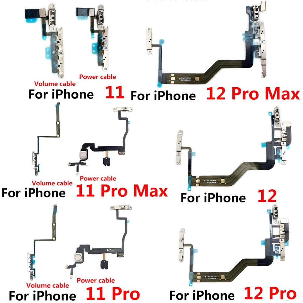 20Pcs,NEW Power Flex For Iphone 11 12 Pro Max 12 mini Mute + Volume Power Buttons key Switch On/Off Flex Cable Replacement Parts
20Pcs,NEW Power Flex For Iphone 11 12 Pro Max 12 mini Mute + Volume Power Buttons key Switch On/Off Flex Cable Replacement Parts