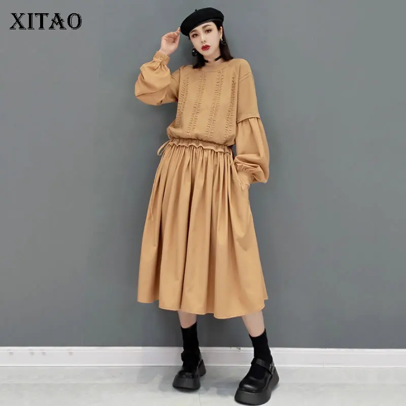 XITAO Autumn New Dress 2021 Fashion Casual Solid Color Patchwork Drawstring High Waist Folds Temperament Long Women LDS0249
XITAO Autumn New Dress 2021 Fashion Casual Solid Color Patchwork Drawstring High Waist Folds Temperament Long Women LDS0249