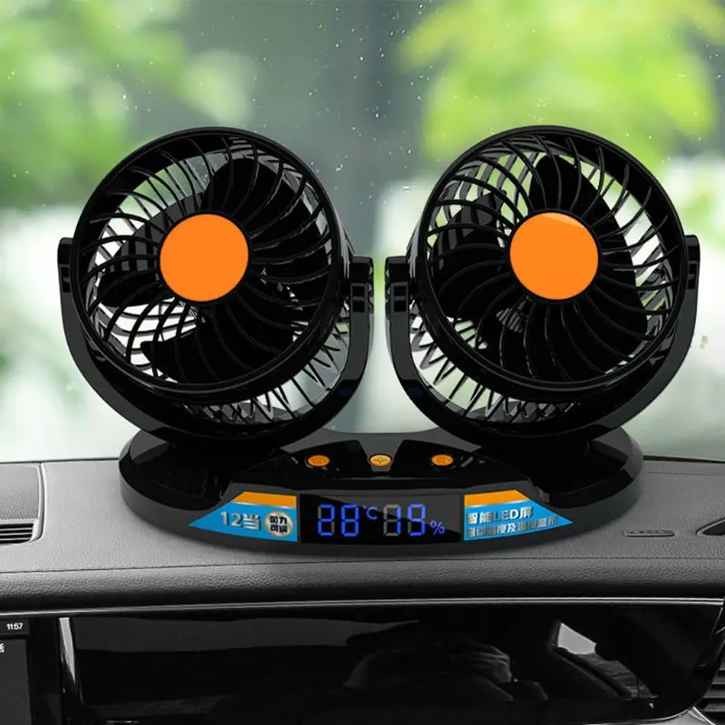 Car Fan 12V 24V Vehicle Dashboard Fan 5inch Truck 12 Speeds and 360 Rotatable Cooling Fan with Temperature Humidity LED Display
Car Fan 12V 24V Vehicle Dashboard Fan 5inch Truck 12 Speeds and 360 Rotatable Cooling Fan with Temperature Humidity LED Display