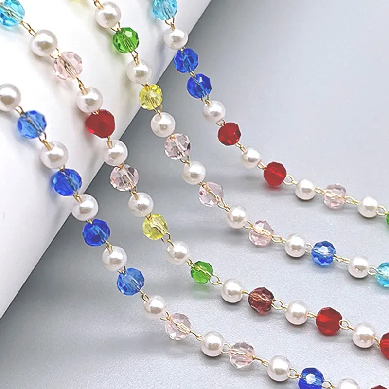 1meter Czech Crystal Bead Chain Copper Link with Pearl for Jewelry Making Bracelet Anklet Glass Bead Chain DIY Jewelry Accessory
1meter Czech Crystal Bead Chain Copper Link with Pearl for Jewelry Making Bracelet Anklet Glass Bead Chain DIY Jewelry Accessory
