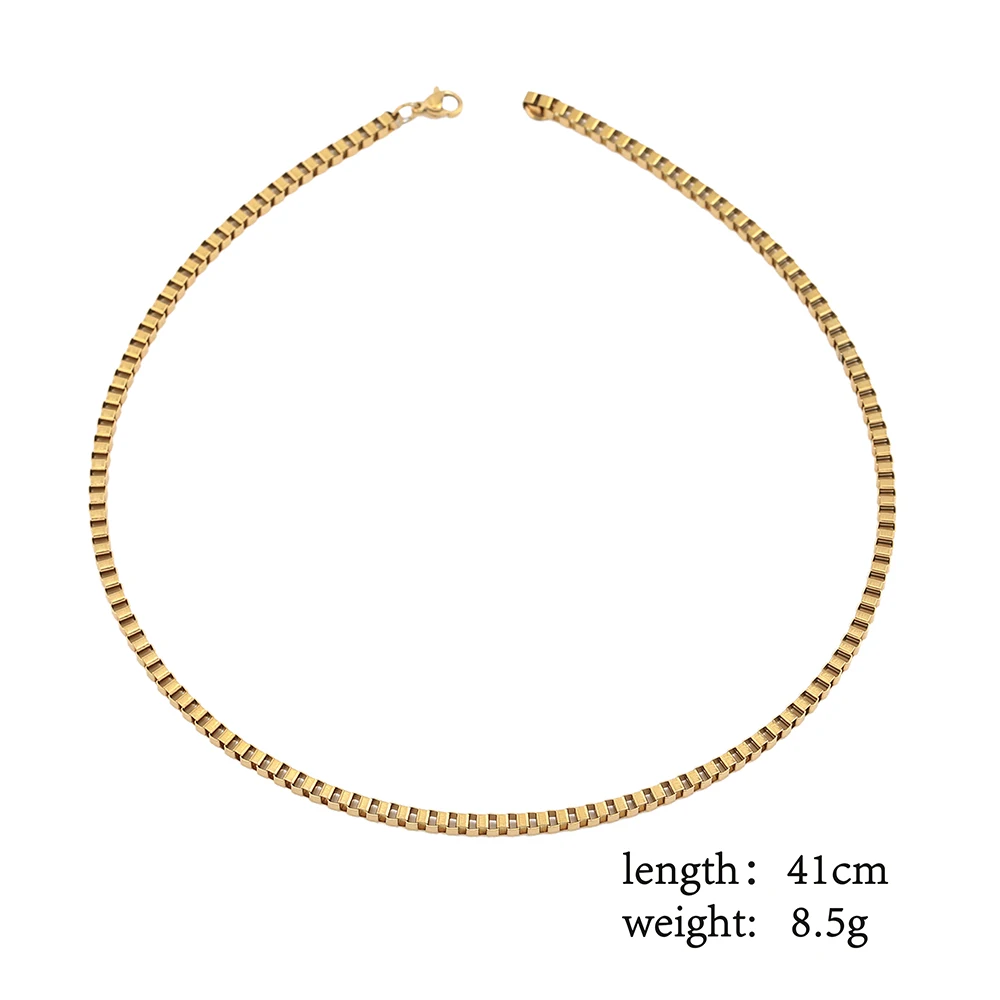Wholesale 3mm Largo Box Chain Choker Necklace Stainless Steel 41cm Chain as Fashion Lady best gift 10pcs/lot
Wholesale 3mm Largo Box Chain Choker Necklace Stainless Steel 41cm Chain as Fashion Lady best gift 10pcs/lot