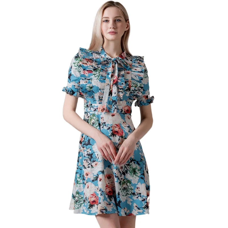 Simgent Floral Dress Womens Summer Bow Tie Flowers Printing A Line Mini Ruched Dress Vestidos Jurkjes Zomer Robe Femme SG005302
Simgent Floral Dress Womens Summer Bow Tie Flowers Printing A Line Mini Ruched Dress Vestidos Jurkjes Zomer Robe Femme SG005302