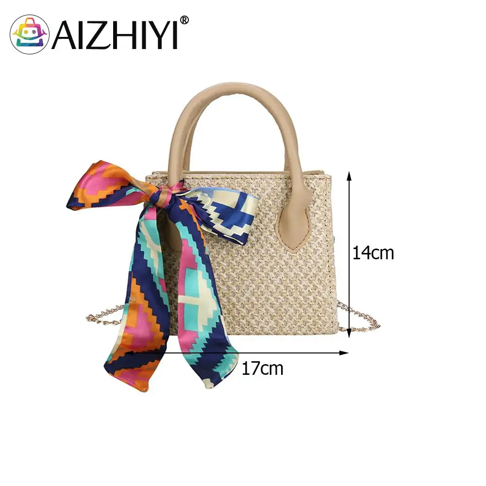 Fashion Women Silk Scarf Bowknot Woven Shoulder Messenger Bag Casual Ladies Summer Beach Chain Top-handle Small Handbags
Fashion Women Silk Scarf Bowknot Woven Shoulder Messenger Bag Casual Ladies Summer Beach Chain Top-handle Small Handbags