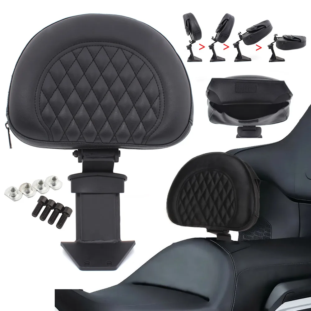 Мотоциклетная черная регулируемая подкладка для спинки втулки, черный комплект для спинки водителя, подходит для Honda Goldwing GL1800 2018 2019 2020 
Мотоциклетная черная регулируемая подкладка для спинки втулки, черный комплект для спинки водителя, подходит для Honda Goldwing GL1800 2018 2019 2020