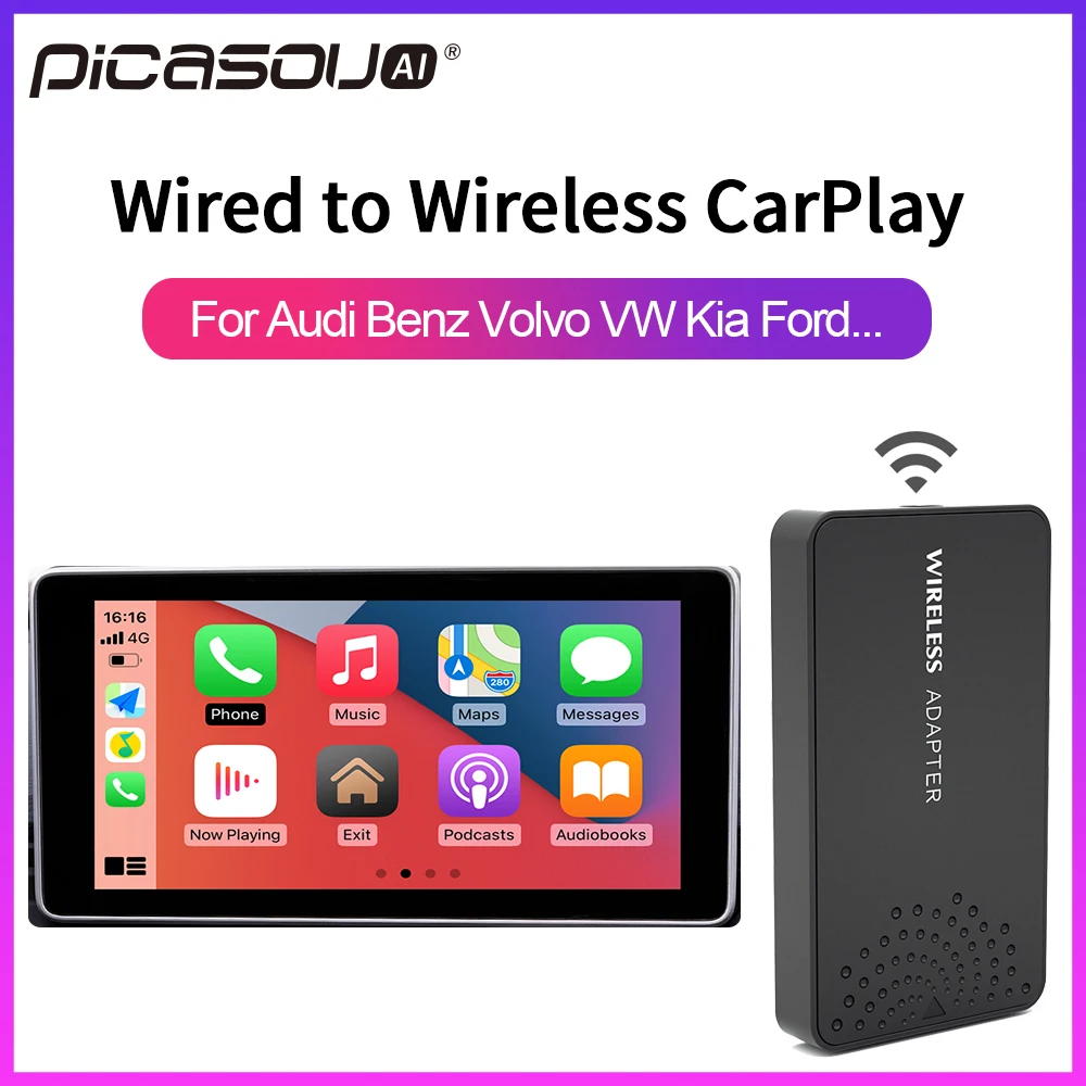 PICASOUAI Apple CarPlay Wireless adapter for factory multimedia screen For Audi Benz VW Volvo Toyota Plug And Play Car adapter
PICASOUAI Apple CarPlay Wireless adapter for factory multimedia screen For Audi Benz VW Volvo Toyota Plug And Play Car adapter
