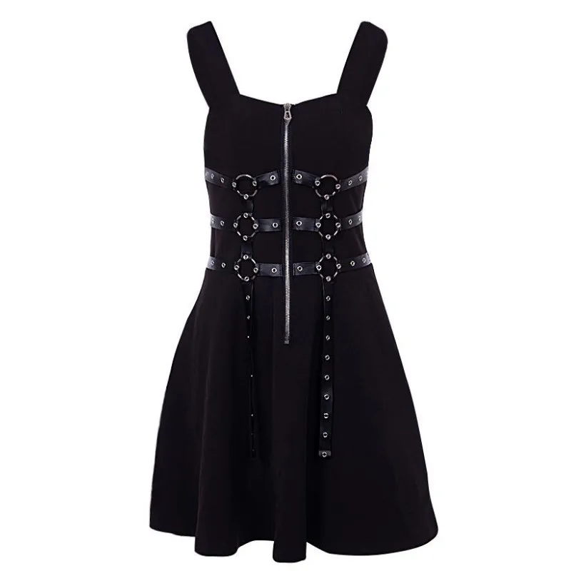 Mini Punk Dress Gothic Dress Female Sexy A Line Bandage Slim High Waist Sleeveless Women Dress Harajuku Punk Summer 2021
Mini Punk Dress Gothic Dress Female Sexy A Line Bandage Slim High Waist Sleeveless Women Dress Harajuku Punk Summer 2021