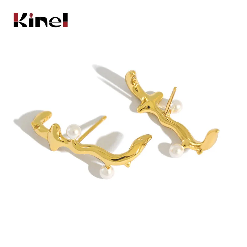 Kinel 925 Sterling Silver Pearl Irregular Stud Earings Korean 18K Gold Bijoux Women Accessories New Jewelry Party Gift
Kinel 925 Sterling Silver Pearl Irregular Stud Earings Korean 18K Gold Bijoux Women Accessories New Jewelry Party Gift