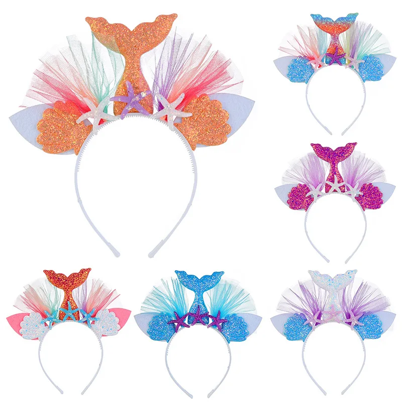 Little Mermaid Party Headband Mermaid Tail Hat Photo Props for Girl 1st Birthday Party Mermaid Hair Accessories
Little Mermaid Party Headband Mermaid Tail Hat Photo Props for Girl 1st Birthday Party Mermaid Hair Accessories