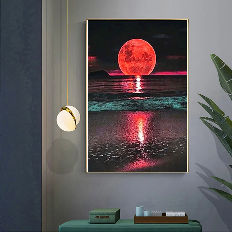 Yellow moon on the sea sofa bedroom decoration painting background wall canvas painting
Yellow moon on the sea sofa bedroom decoration painting background wall canvas painting