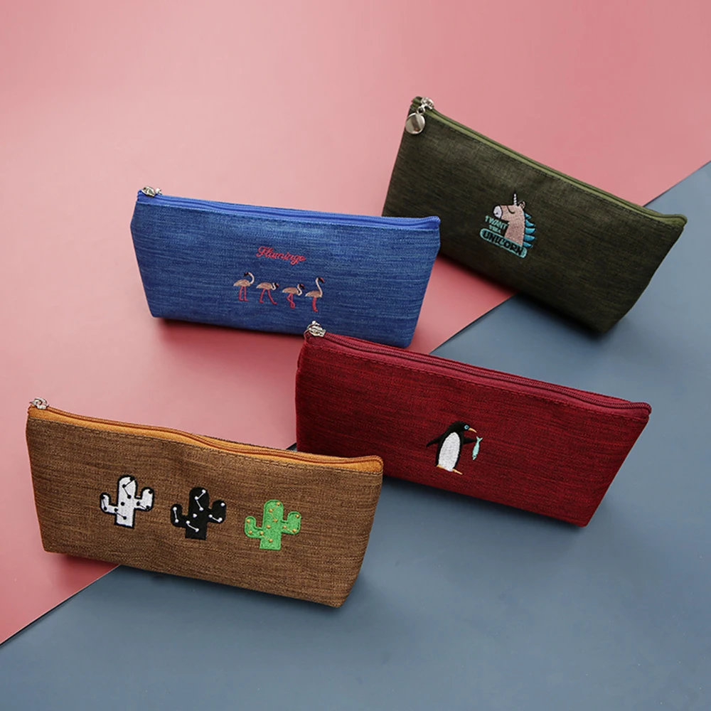 Simple Pencil Case Cartoon Embroidery Kawaii Pencil Bag Stationery Pen Bags Office Stationery Supplies Pencil Pouch
Simple Pencil Case Cartoon Embroidery Kawaii Pencil Bag Stationery Pen Bags Office Stationery Supplies Pencil Pouch