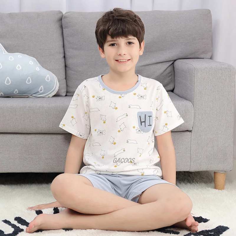 New Summer Children's Clothes Suit Boys Girls Pajamas Set Short Sleeve Clothing Sleepwear 100%Cotton Pyjamas Kids Teenager Suits
New Summer Children's Clothes Suit Boys Girls Pajamas Set Short Sleeve Clothing Sleepwear 100%Cotton Pyjamas Kids Teenager Suits