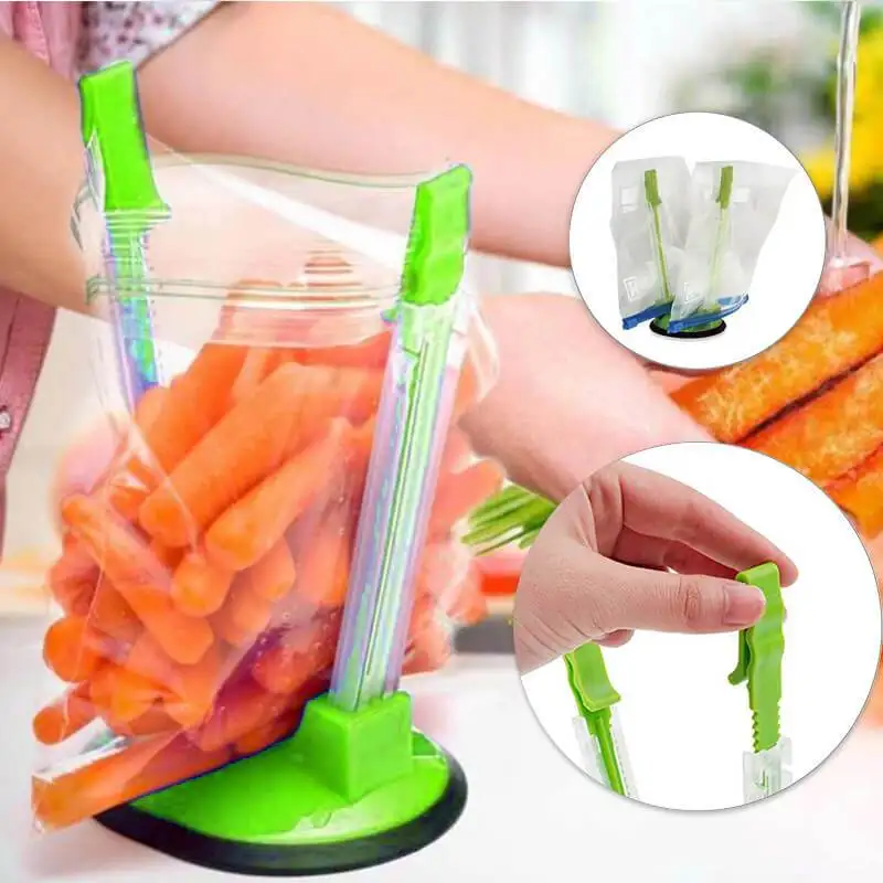 Food Storage Bags Clip Racks Holder Hands-free Baggy Rack Clips Better Opener Kitchen Mini Useful Tools Storage Bags Open Holder
Food Storage Bags Clip Racks Holder Hands-free Baggy Rack Clips Better Opener Kitchen Mini Useful Tools Storage Bags Open Holder