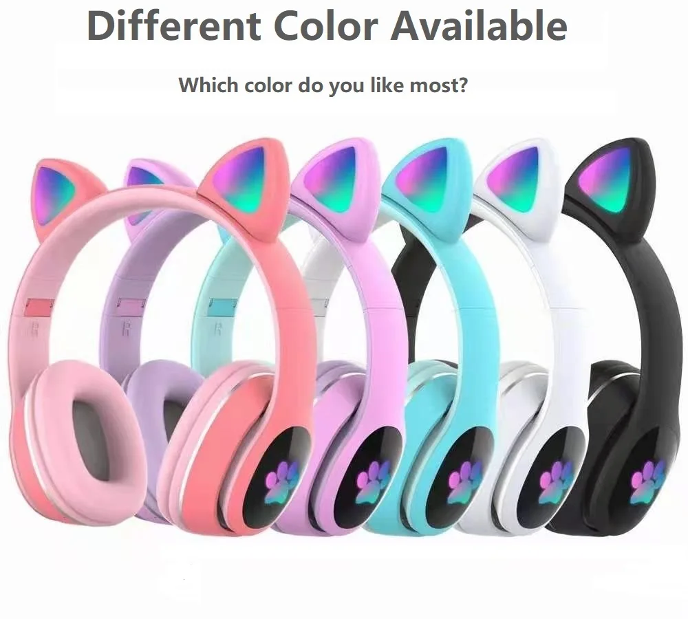 LED Wireless Headphones Cute Cat Ears Bluetooth 5.0 Headset Support TF Card Earphone With Microphone Noise Reduction For Girls
LED Wireless Headphones Cute Cat Ears Bluetooth 5.0 Headset Support TF Card Earphone With Microphone Noise Reduction For Girls