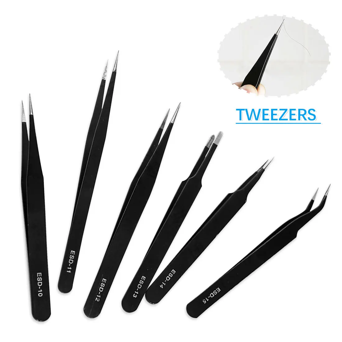 2Pcs Stainless Steel ESD Antistatic Tweezers Maintenance Tools Straight Curved Tweezers Industrial Precision Repair Tool
2Pcs Stainless Steel ESD Antistatic Tweezers Maintenance Tools Straight Curved Tweezers Industrial Precision Repair Tool