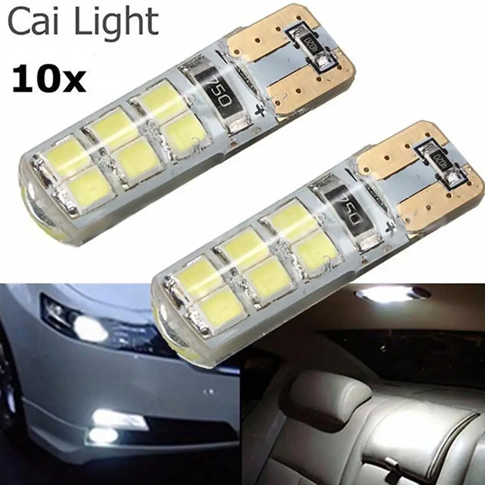 10 шт. T10 194 W5W COB 2835 SMD 12 светодиосветодиодный автомобильный Canbus сверхъярсветильник