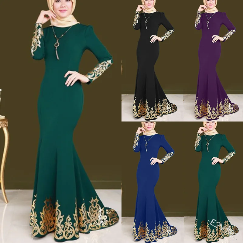 Lugentolo Elegant Muslim Fashion Dress Women Plus Size Print Round Neck Long Sleeve Slim Mermaid Dress
Lugentolo Elegant Muslim Fashion Dress Women Plus Size Print Round Neck Long Sleeve Slim Mermaid Dress