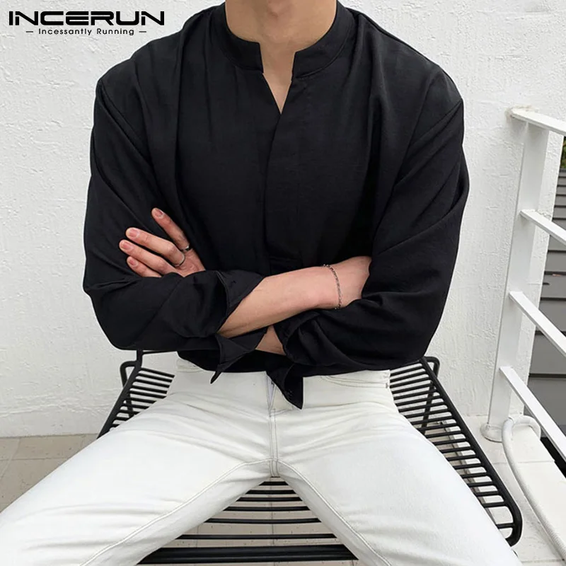 Men Solid Color V Neck Camisa INCERUN Fashion Long Sleeve Shirt Stylish Loose Blouse Korean Style Casual Blusas Streetwear S-5XL
Men Solid Color V Neck Camisa INCERUN Fashion Long Sleeve Shirt Stylish Loose Blouse Korean Style Casual Blusas Streetwear S-5XL