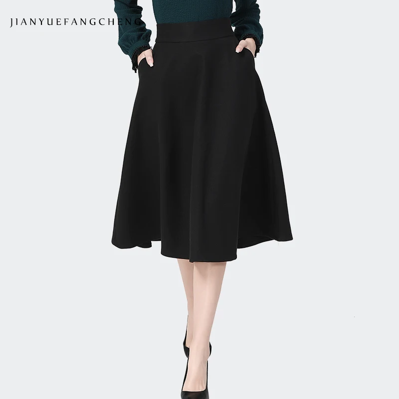 Casual Mid-Length Women Black Draped Woolen Skirt 2021 Autumn Winter New Back Zip-Up A-Line Midi Skirts Fashion Elegant Bottoms
Casual Mid-Length Women Black Draped Woolen Skirt 2021 Autumn Winter New Back Zip-Up A-Line Midi Skirts Fashion Elegant Bottoms