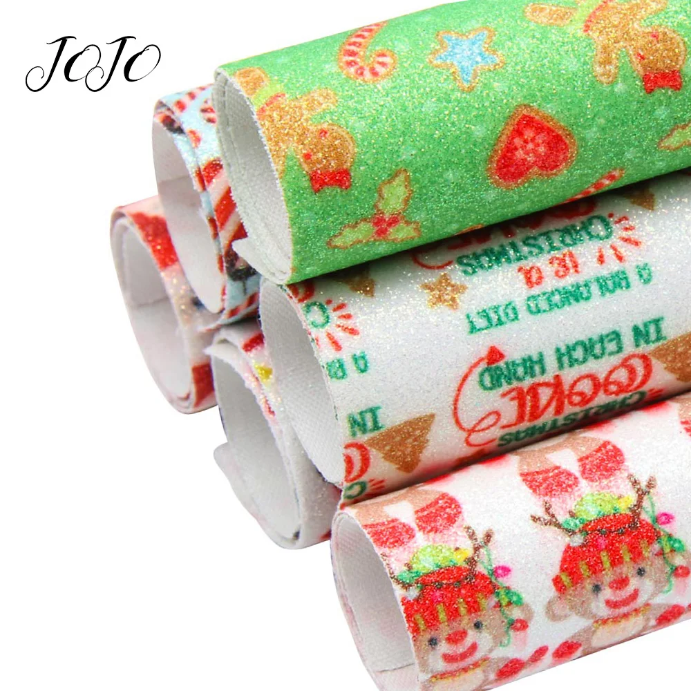 JOJO BOWS 22*30cm 6pc Christmas Pattern Printed Thin Glitter Fabric Sheets DIY Hair Bows Holiday Party Decoration Apparel Sewing
JOJO BOWS 22*30cm 6pc Christmas Pattern Printed Thin Glitter Fabric Sheets DIY Hair Bows Holiday Party Decoration Apparel Sewing